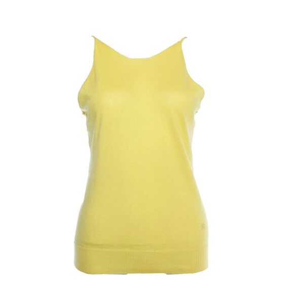 Chanel yellow spaghetti strap top